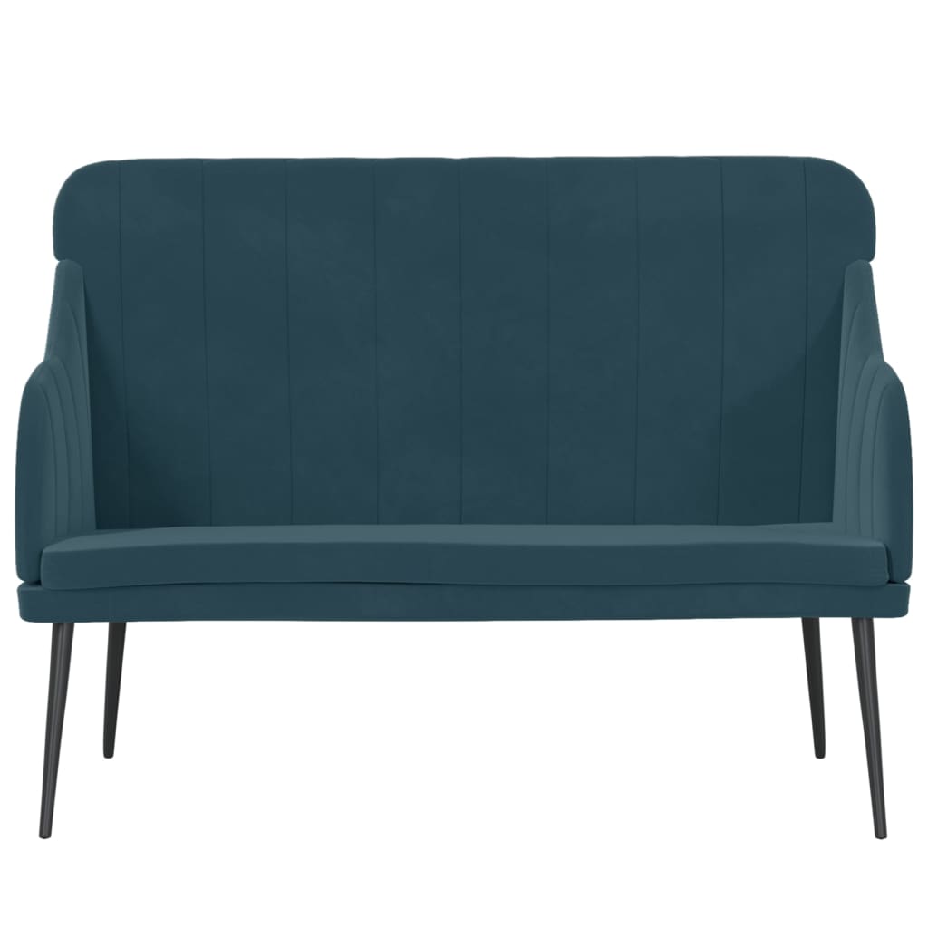 Sitzbank Blau 110x76x80 cm Samt