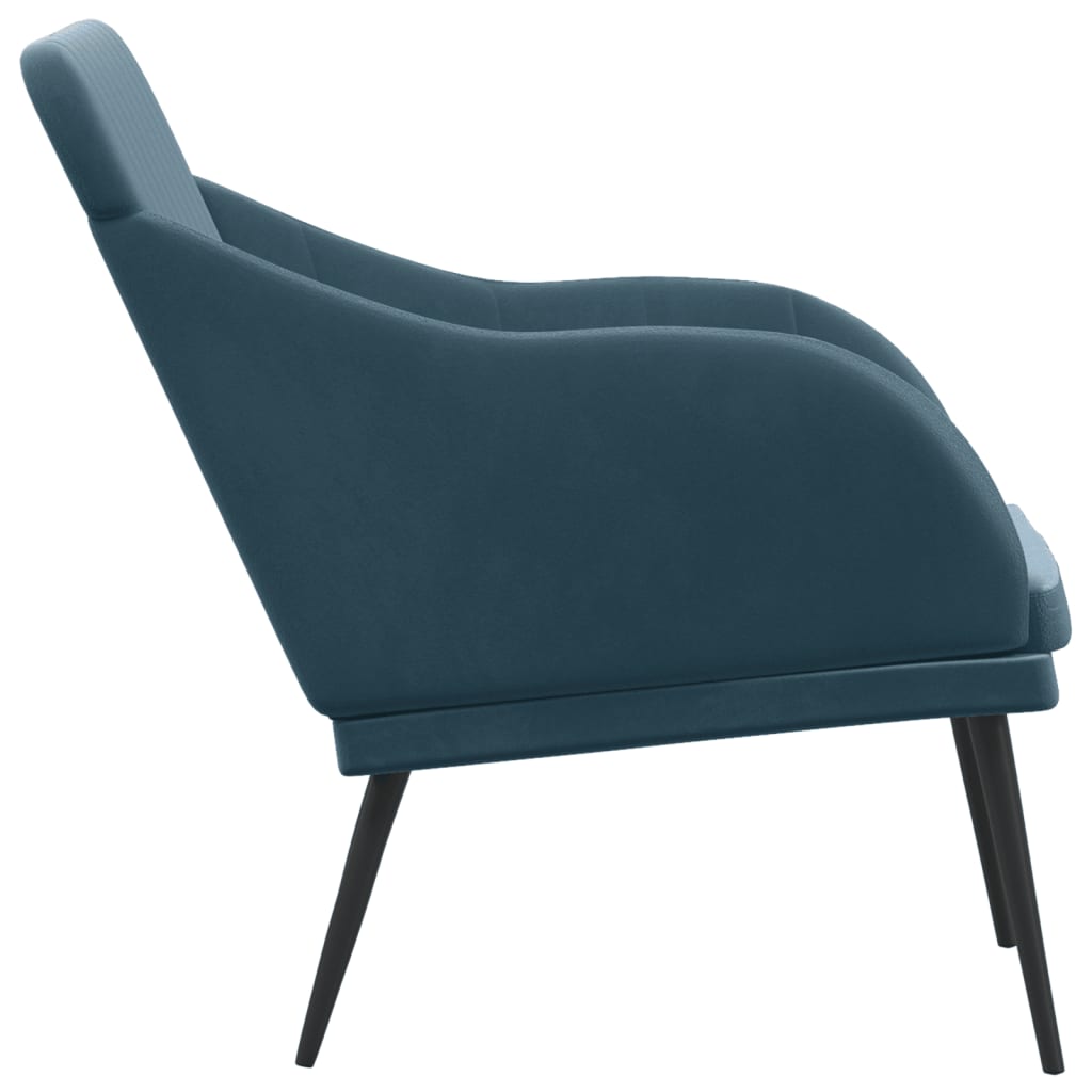 Sitzbank Blau 110x76x80 cm Samt