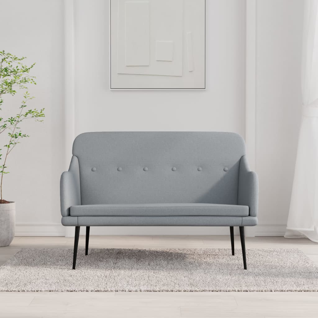 Sitzbank Hellgrau 110x76x80 cm Stoff