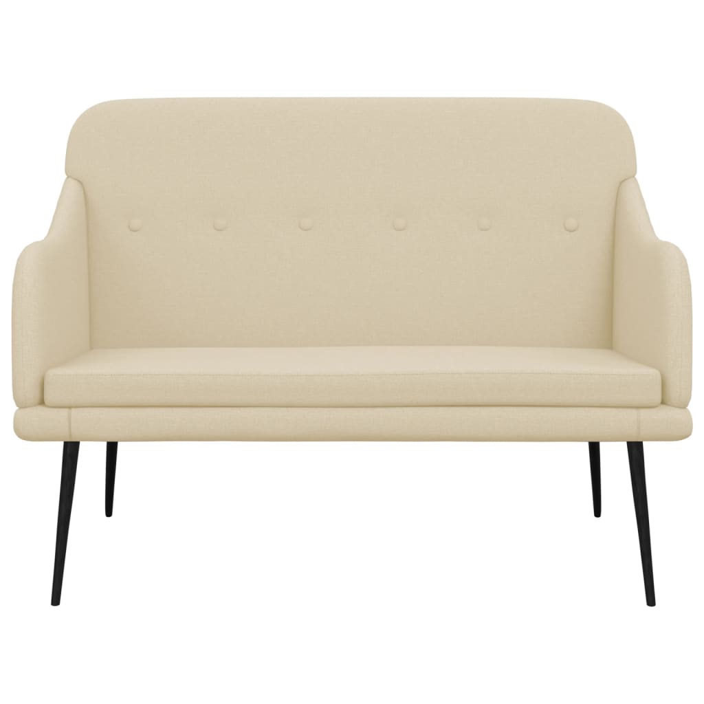 Sitzbank Creme 110x76x80 cm Stoff
