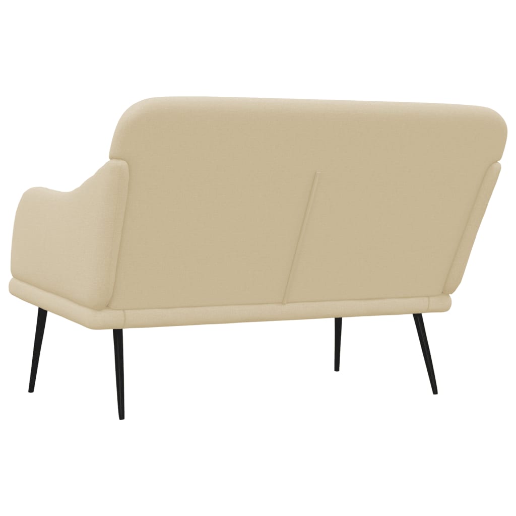 Sitzbank Creme 110x76x80 cm Stoff