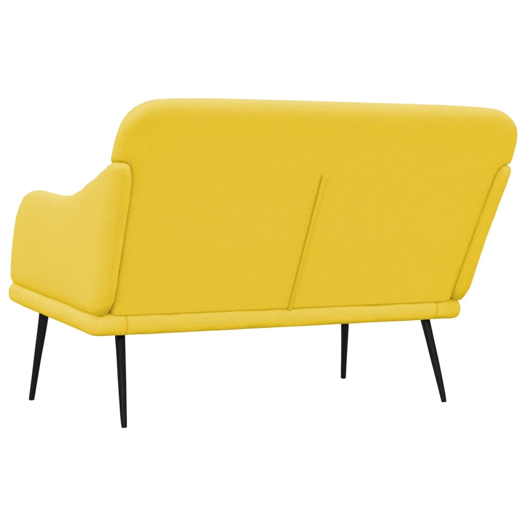 Sitzbank Hellgelb 110x76x80 cm Stoff