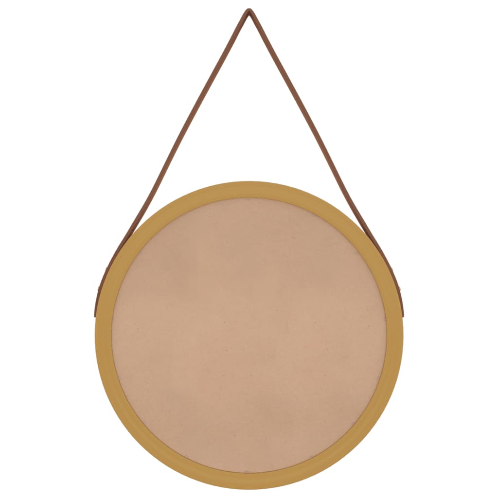 Wandspiegel mit Riemen Golden Ø 35 cm