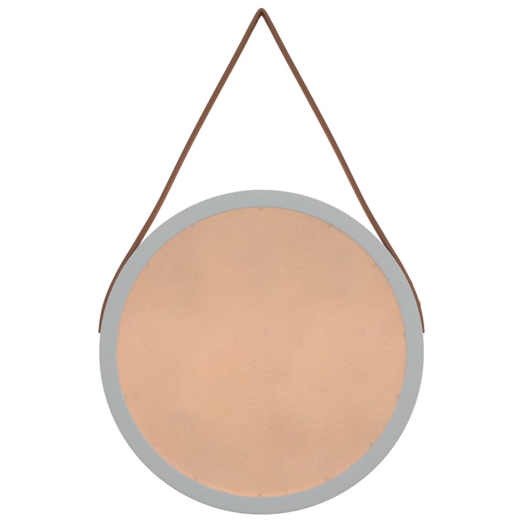 Wandspiegel mit Riemen Silbern Ø 35 cm