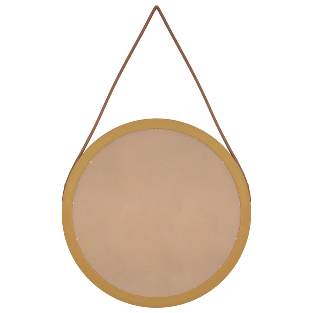 Wandspiegel mit Riemen Golden Ø 45 cm