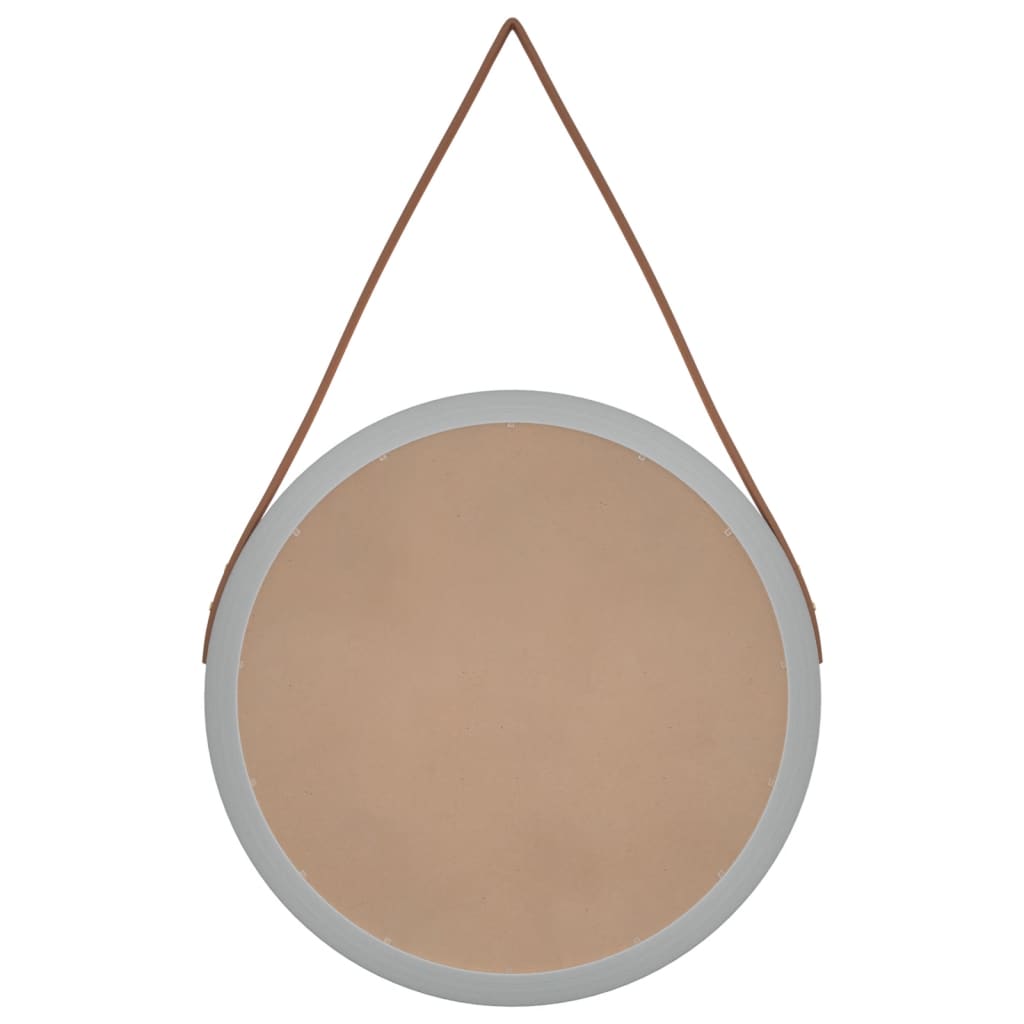 Wandspiegel mit Riemen Silbern Ø 45 cm