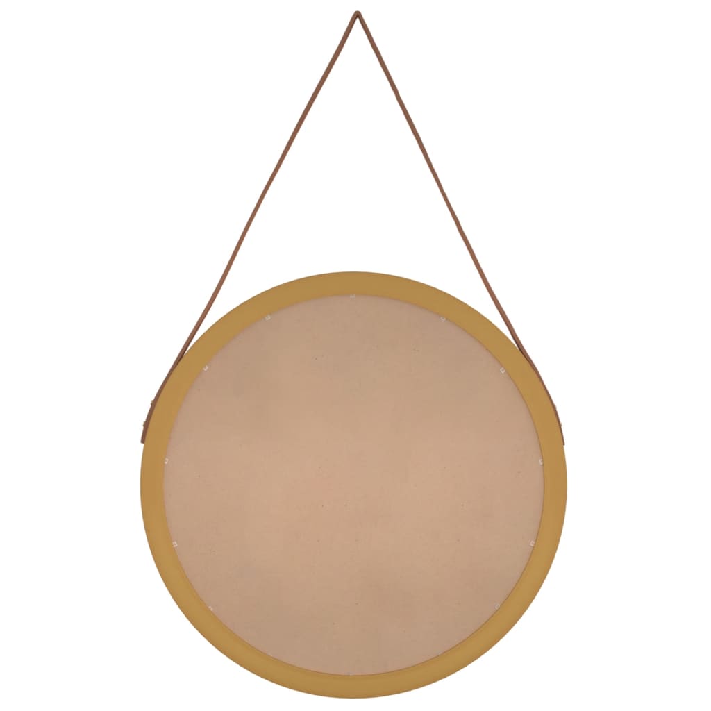 Wandspiegel mit Riemen Golden Ø 55 cm
