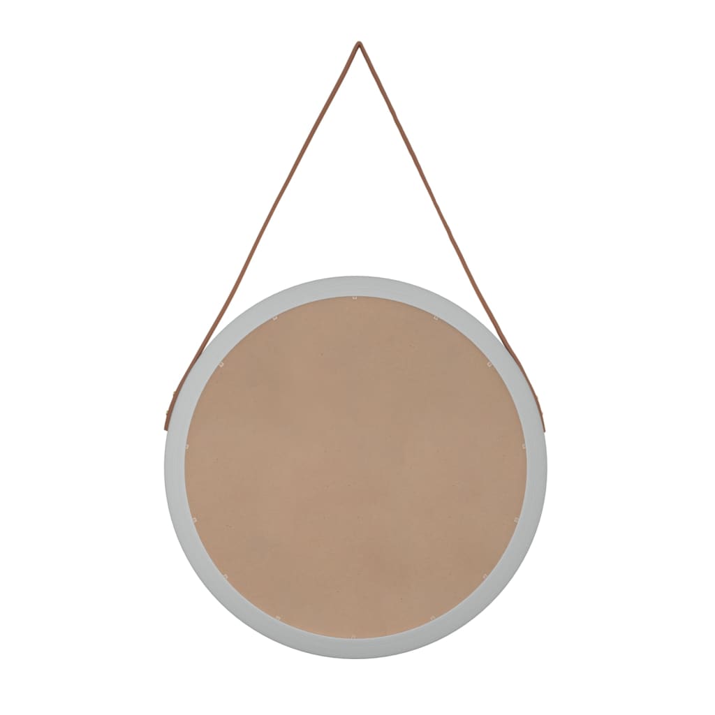Wandspiegel mit Riemen Silbern Ø 55 cm