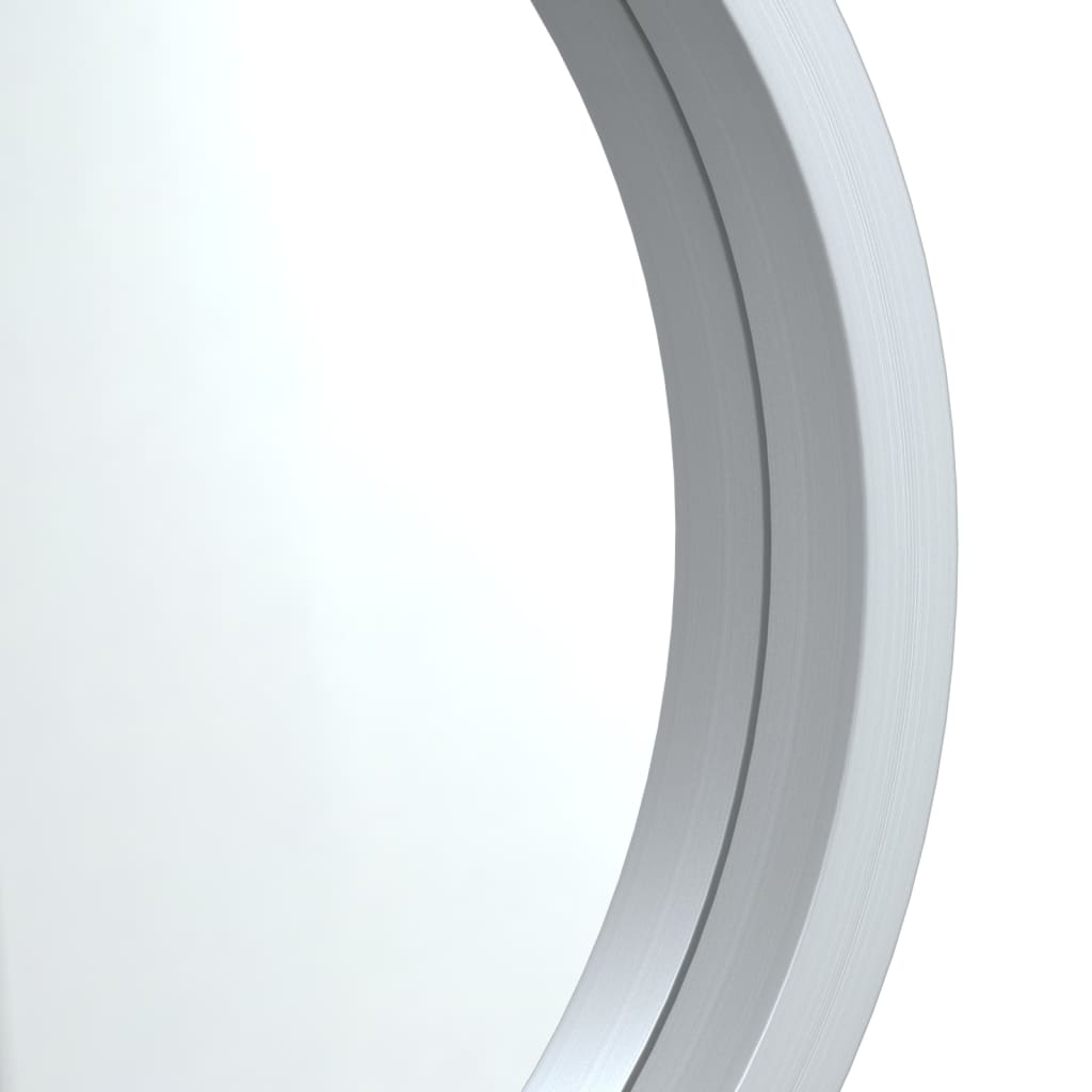 Wandspiegel mit Riemen Silbern Ø 55 cm