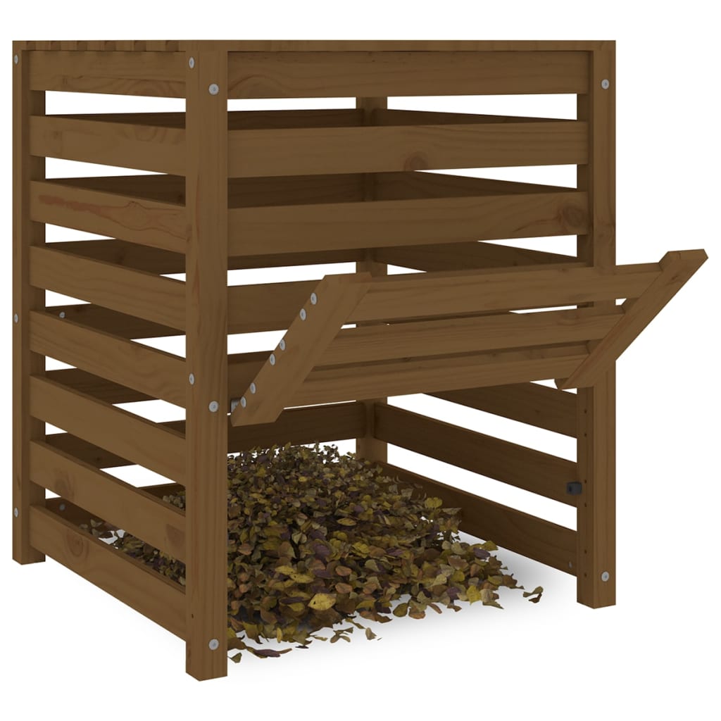 Komposter Honigbraun 63,5x63,5x77,5 cm Massivholz Kiefer