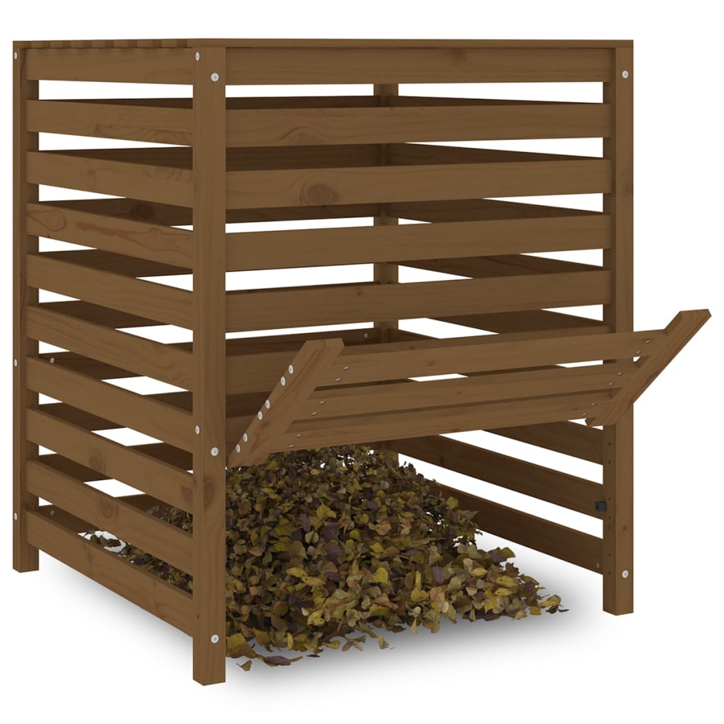 Komposter Honigbraun 82,5x82,5x99,5 cm Massivholz Kiefer