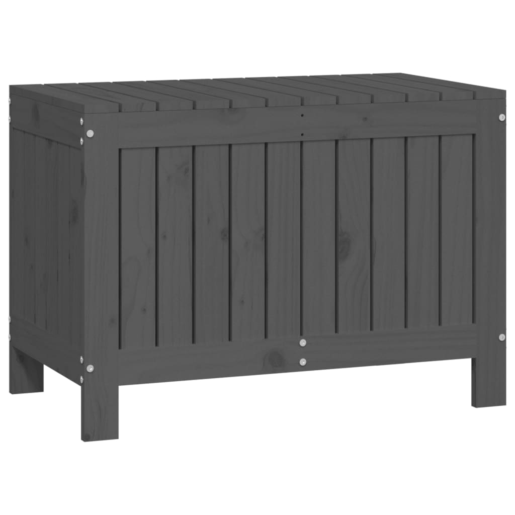 Gartentruhe Grau 76x42,5x54 cm Massivholz Kiefer