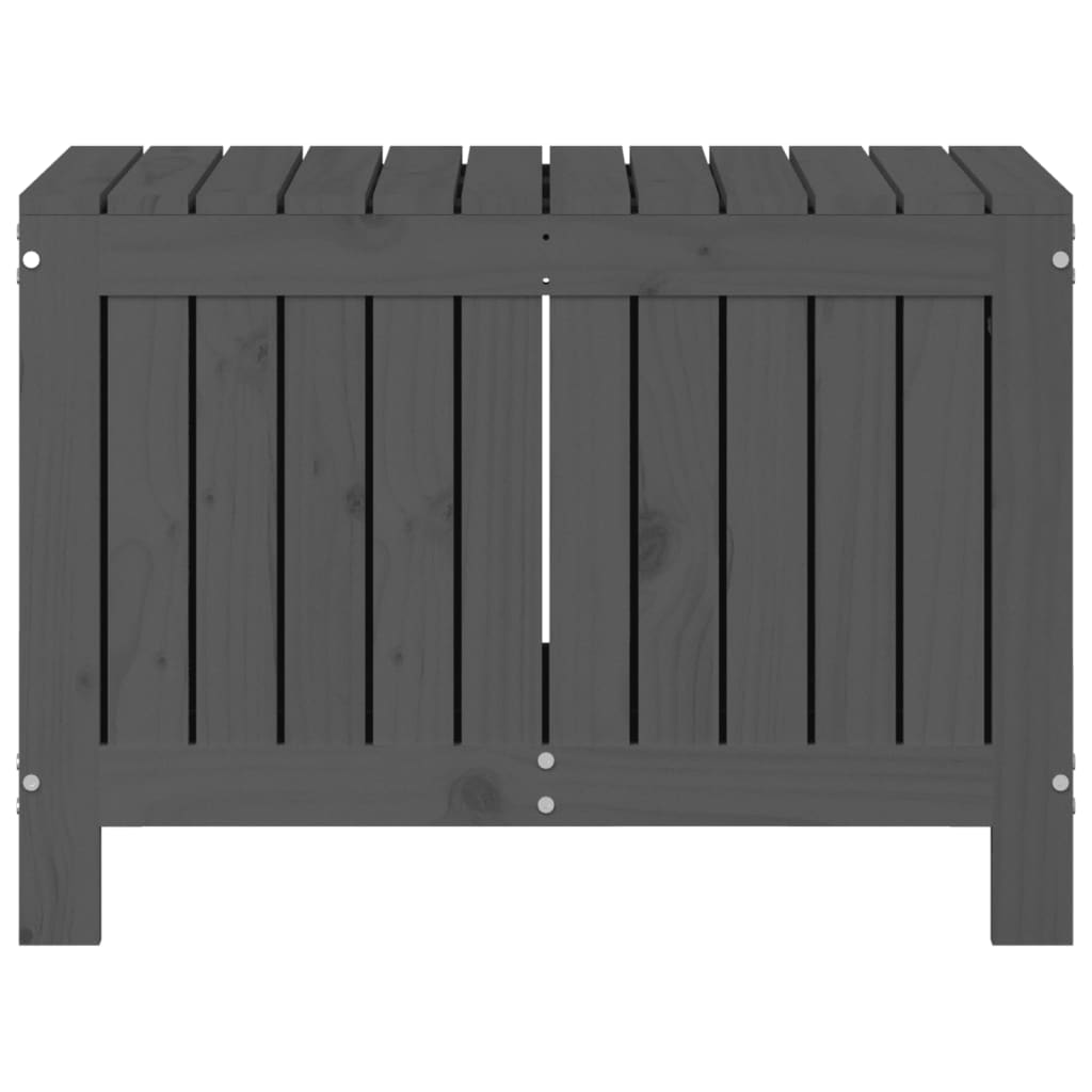 Gartentruhe Grau 76x42,5x54 cm Massivholz Kiefer