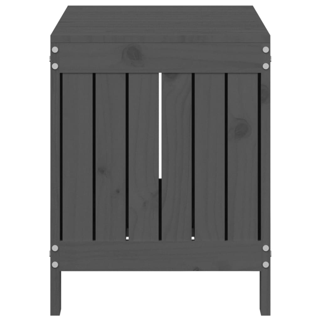 Gartentruhe Grau 76x42,5x54 cm Massivholz Kiefer