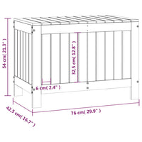 Thumbnail for Gartentruhe Grau 76x42,5x54 cm Massivholz Kiefer