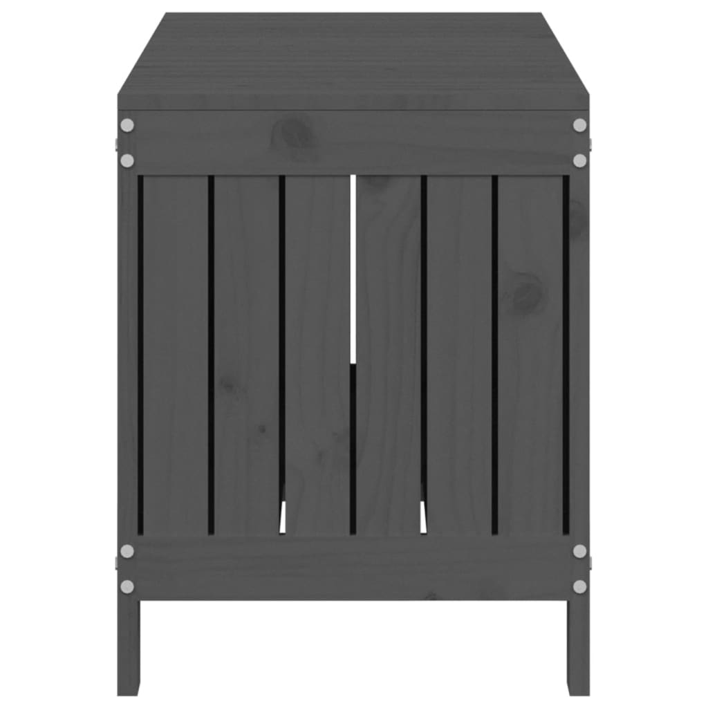 Gartentruhe Grau 108x42,5x54 cm Massivholz Kiefer