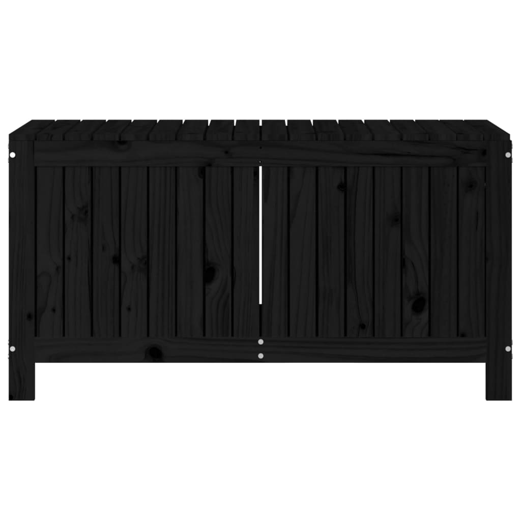 Gartentruhe Schwarz 115x49x60 cm Massivholz Kiefer