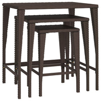 Thumbnail for Satztische 3 Stk. Braun Poly Rattan