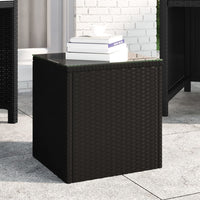 Thumbnail for Beistelltisch Schwarz 40x37x40,5 cm Poly Rattan