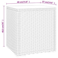 Thumbnail for Beistelltisch Grau 40x37x40,5 cm Poly Rattan