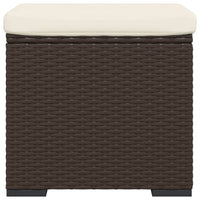 Thumbnail for Hocker mit Kissen Braun 40x30x40 cm Poly Rattan