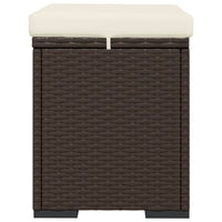 Thumbnail for Hocker mit Kissen Braun 40x30x40 cm Poly Rattan