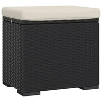 Thumbnail for Hocker mit Kissen 2 Stk. Schwarz 40x30x40 cm Poly Rattan