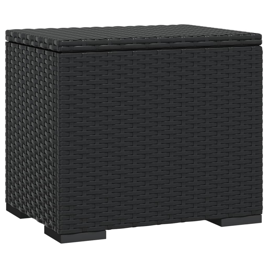 Hocker mit Kissen 2 Stk. Schwarz 40x30x40 cm Poly Rattan