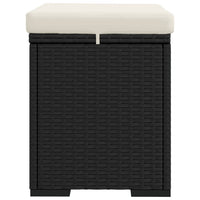 Thumbnail for Hocker mit Kissen 2 Stk. Schwarz 40x30x40 cm Poly Rattan