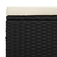Thumbnail for Hocker mit Kissen 2 Stk. Schwarz 40x30x40 cm Poly Rattan