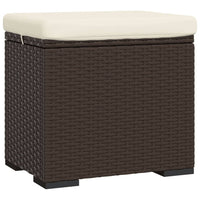 Thumbnail for Hocker mit Kissen 2 Stk. Braun 40x30x40 cm Poly Rattan