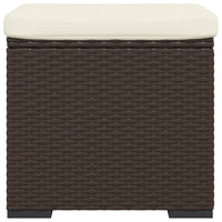 Thumbnail for Hocker mit Kissen 2 Stk. Braun 40x30x40 cm Poly Rattan