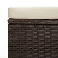 Thumbnail for Hocker mit Kissen 2 Stk. Braun 40x30x40 cm Poly Rattan