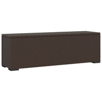 Thumbnail for Hockerbank mit Sitzkissen Braun 110x30x40 cm Poly Rattan
