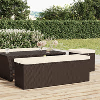 Thumbnail for Hockerbank mit Sitzkissen Braun 110x30x40 cm Poly Rattan