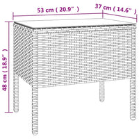 Thumbnail for Beistelltisch Schwarz 53x37x48 cm Poly Rattan und Hartglas