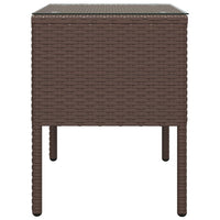 Thumbnail for Beistelltisch Braun 53x37x48 cm Poly Rattan und Hartglas