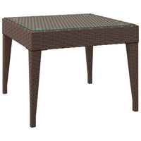 Thumbnail for Beistelltisch Braun 50x50x38 cm Poly Rattan und Hartglas