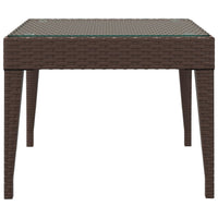 Thumbnail for Beistelltisch Braun 50x50x38 cm Poly Rattan und Hartglas