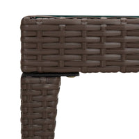 Thumbnail for Beistelltisch Braun 50x50x38 cm Poly Rattan und Hartglas