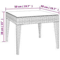 Thumbnail for Beistelltisch Braun 50x50x38 cm Poly Rattan und Hartglas