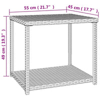 Thumbnail for Beistelltisch Schwarz 55x45x49 cm Poly Rattan