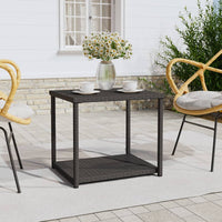 Thumbnail for Beistelltisch Schwarz 55x45x49 cm Poly Rattan