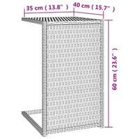 Thumbnail for C-Tisch Schwarz 40x35x60 cm Poly Rattan