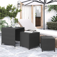 Thumbnail for Satztische 3 Stk. Schwarz Poly Rattan