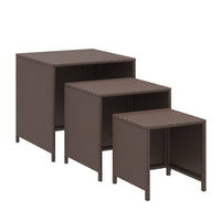 Thumbnail for Satztische 3 Stk. Braun Poly Rattan