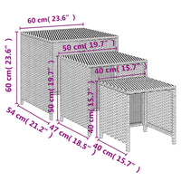Thumbnail for Satztische 3 Stk. Braun Poly Rattan