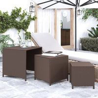 Thumbnail for Satztische 3 Stk. Braun Poly Rattan