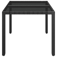 Thumbnail for Gartentisch mit Glasplatte Schwarz 90x90x75 cm Poly Rattan