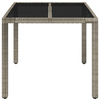 Thumbnail for Gartentisch mit Glasplatte Grau 90x90x75 cm Poly Rattan